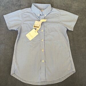 Dondolo blue gingham short sleeve button-down shirt